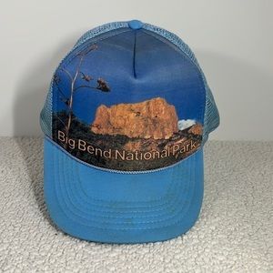 VINTAGE Big Bend National Park Texas Screened Mesh Trucker Snapback Hat Cap